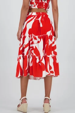 Shasa Midi ruffled skirt with waistband