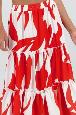 Shasa Midi ruffled skirt with waistband