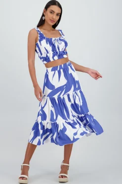 Shasa Midi ruffled skirt with waistband