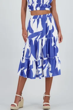 Shasa Midi ruffled skirt with waistband