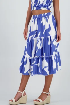 Shasa Midi ruffled skirt with waistband