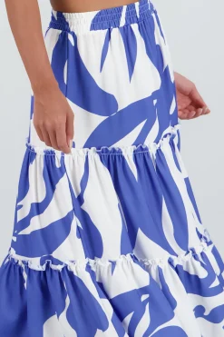 Shasa Midi ruffled skirt with waistband