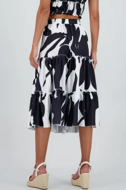 Shasa Midi ruffled skirt with waistband