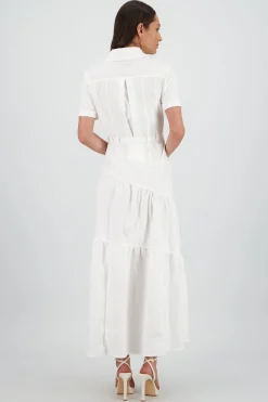 Shasa Midi Shirt Dress with Short Sleeves