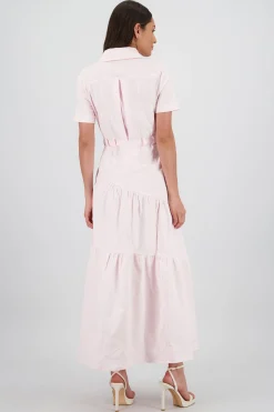 Shasa Midi Shirt Dress with Short Sleeves