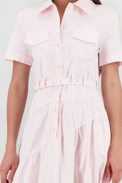 Shasa Midi Shirt Dress with Short Sleeves