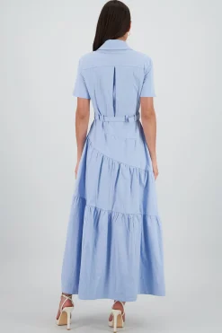 Shasa Midi Shirt Dress with Short Sleeves