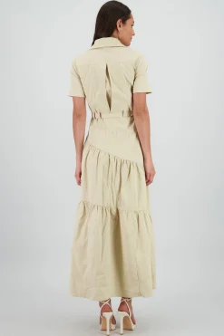 Shasa Midi Shirt Dress with Short Sleeves