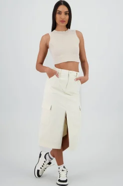 Shasa Midi Skirt with Waistband Detail