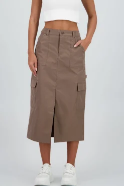 Shasa Midi Skirt with Waistband Detail