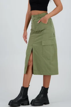 Shasa Midi Skirt with Waistband Detail