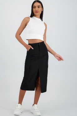 Shasa Midi Skirt with Waistband Detail