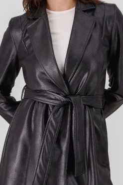 Shasa Midi Vinyl Blazer