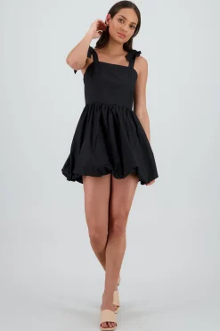 Shasa Mini Bubble Dress with Bow Straps