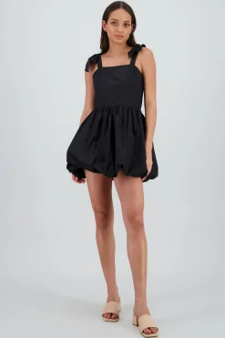 Shasa Mini Bubble Dress with Bow Straps