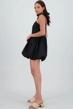 Shasa Mini Bubble Dress with Bow Straps