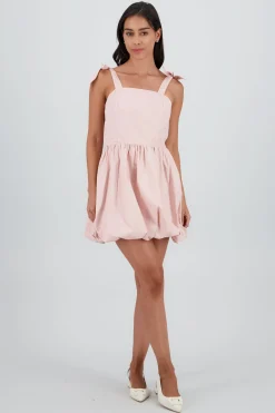 Shasa Mini Bubble Dress with Bow Straps