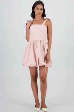 Shasa Mini Bubble Dress with Bow Straps