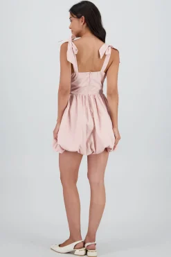 Shasa Mini Bubble Dress with Bow Straps