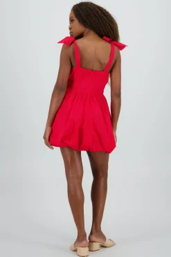 Shasa Mini Bubble Dress with Bow Straps