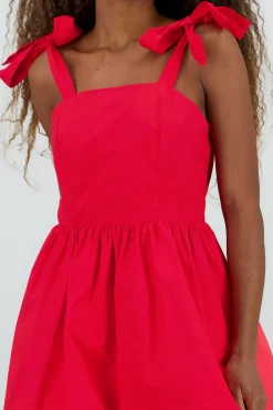Shasa Mini Bubble Dress with Bow Straps
