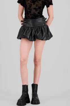Shasa Mini Bubble Faux Leather Skirt