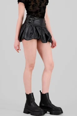 Shasa Mini Bubble Faux Leather Skirt