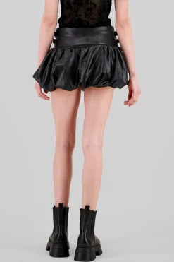 Shasa Mini Bubble Faux Leather Skirt