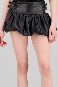 Shasa Mini Bubble Faux Leather Skirt