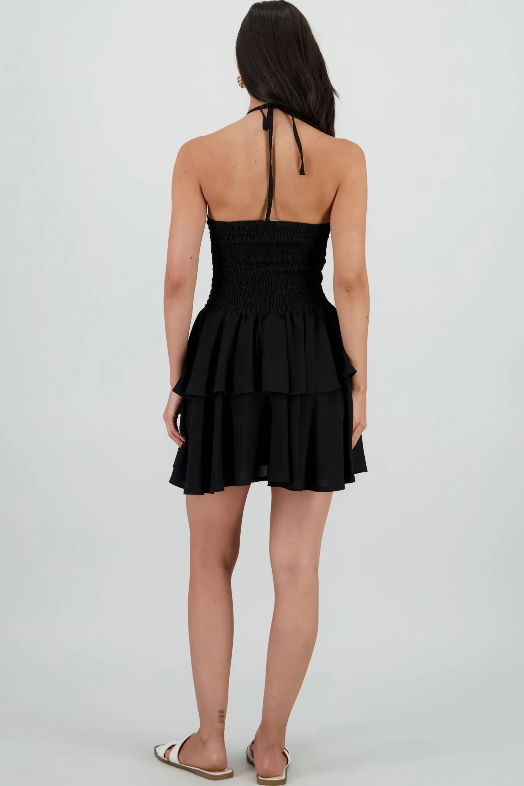 Shasa Mini Cutout Dress with Ruffles
