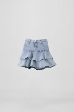 Shasa Mini Denim Skirt Ruffles