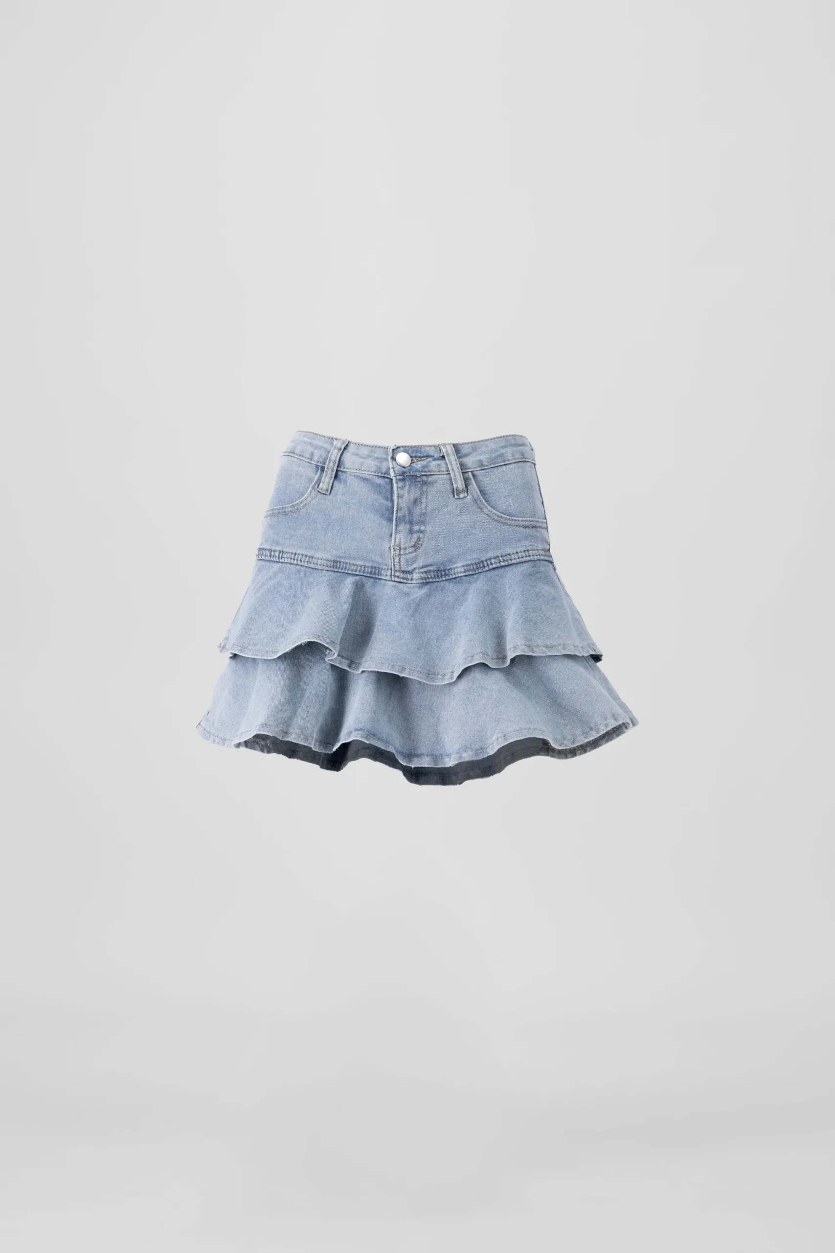Shasa Mini Denim Skirt Ruffles