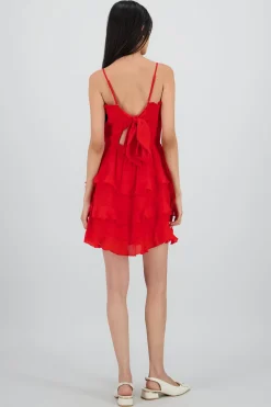 Shasa Mini Dress with Straps and Ruffles