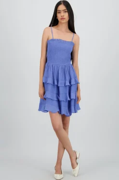 Shasa Mini Dress with Straps and Ruffles