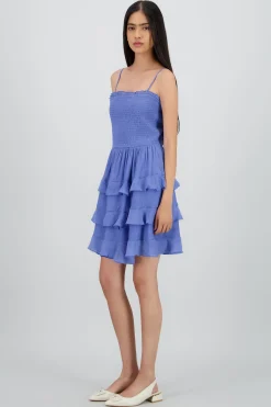 Shasa Mini Dress with Straps and Ruffles