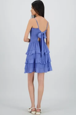 Shasa Mini Dress with Straps and Ruffles