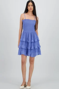 Shasa Mini Dress with Straps and Ruffles