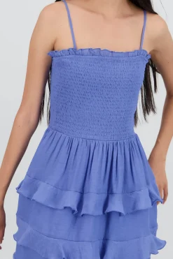 Shasa Mini Dress with Straps and Ruffles