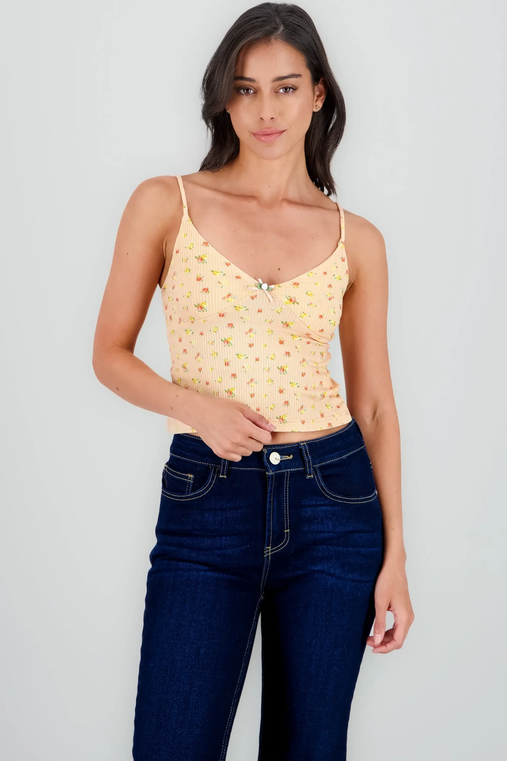 Shasa Mini Flower Detail Strappy Top