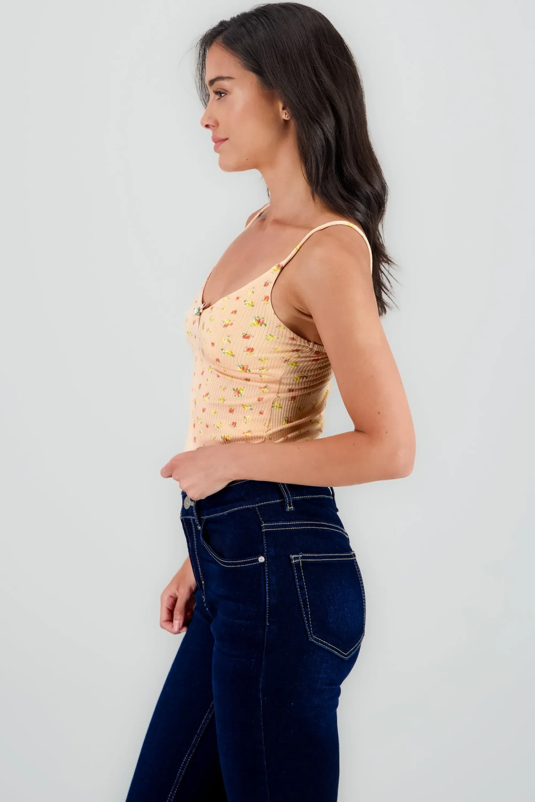 Shasa Mini Flower Detail Strappy Top