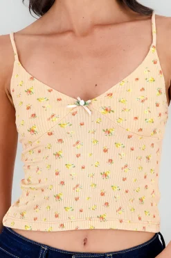 Shasa Mini Flower Detail Strappy Top