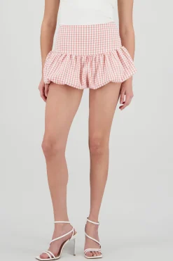 Shasa Mini Gingham Bubble Skirt