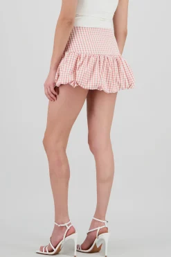 Shasa Mini Gingham Bubble Skirt