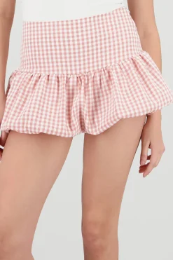 Shasa Mini Gingham Bubble Skirt