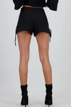 Shasa Mini Shorts with Textured Bow Details