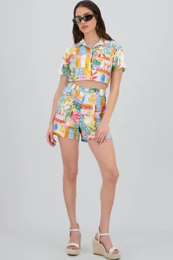 Shasa Mini Shorts with Waistband Detail