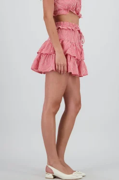 Shasa Mini Skirt with Plaid Print