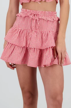 Shasa Mini Skirt with Plaid Print