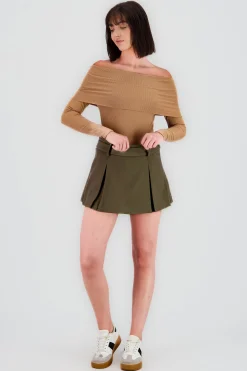Shasa Mini Skirt with Pleated Waistband Detail
