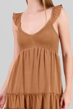 Shasa Mini Smock Dress with Ruffled Straps